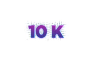 10 k subscribers celebration greeting Number with purple glowing design png