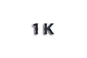 1 k subscribers celebration greeting Number with net design png