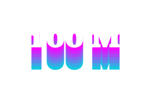 100 million subscribers celebration greeting Number with multi color design png