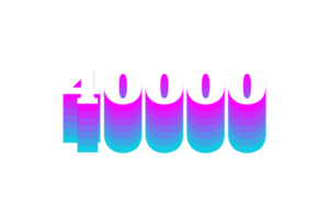 40000 subscribers celebration greeting Number with multi color design png