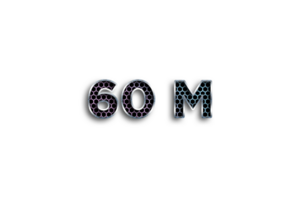 60 million subscribers celebration greeting Number with net design png