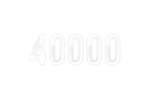 40000 iscritti celebrazione saluto numero con gesso design png