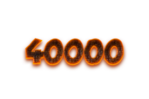 40000 subscribers celebration greeting Number with coal design png