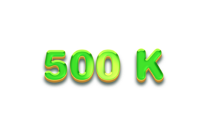 500 k subscribers celebration greeting Number with candy design png