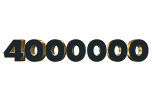 4000000 subscribers celebration greeting Number with luxury design png