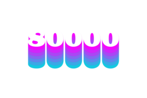 80000 subscribers celebration greeting Number with multi color design png