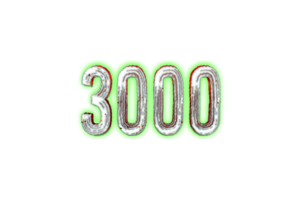 3000 suscriptores celebracion saludo número con horror diseño png