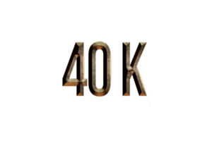 40 k subscribers celebration greeting Number with historical design png