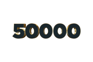 50000 subscribers celebration greeting Number with luxury design png