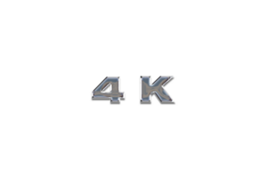 4 k subscribers celebration greeting Number with chrome design png