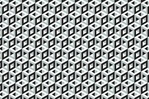 3d optical illusion grey hexagonal cube seamless pattern. Vector background.
