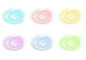 Watercolor brush circles in pastel colors vector