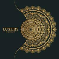 Luxury ornamental mandala design background in gold color vector