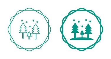 Snowing in trees Vector Icon