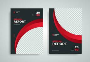 abstract annual report template with photo vector