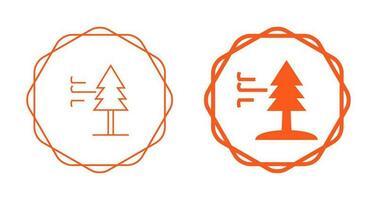 Tree with Wind Vector Icon