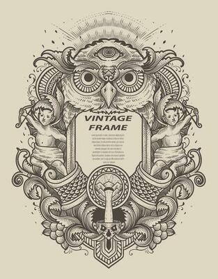 Isolated frames in baroque antique style. engraving ornament frames.