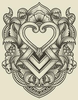 Isolated frames in baroque antique style. engraving ornament frames.