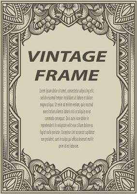 Isolated frames in baroque antique style. engraving ornament frames.