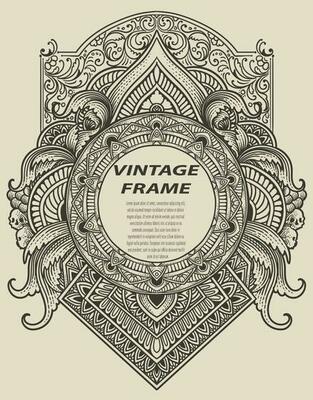 Isolated frames in baroque antique style. engraving ornament frames.