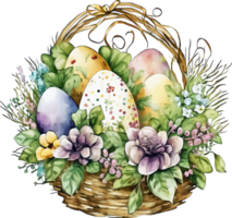 acquerello Pasqua tradizionale elementi png