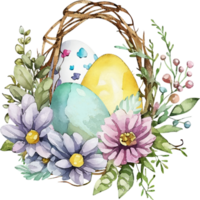 acquerello Pasqua tradizionale elementi png