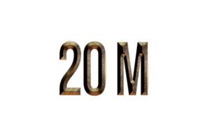 20 million subscribers celebration greeting Number with historical design png