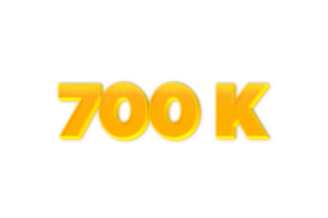 700 k subscribers celebration greeting Number with yellow design png