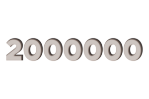 2000000 subscribers celebration greeting Number with marble engraved design png