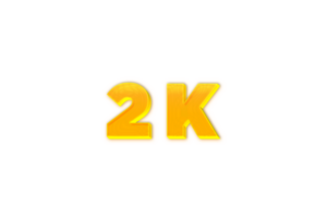 2 k subscribers celebration greeting Number with yellow design png