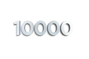 10000 suscriptores celebracion saludo número con acero diseño png