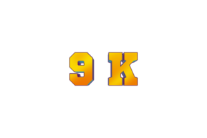 9 k subscribers celebration greeting Number with 3d design png