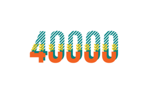 40000 iscritti celebrazione saluto numero con strisce design png