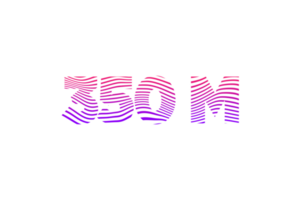 350 million subscribers celebration greeting Number with waves design png