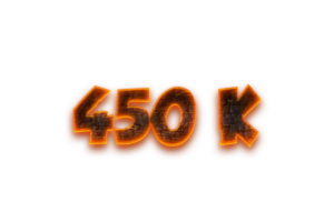 450 k subscribers celebration greeting Number with coal design png