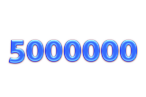 5000000 subscribers celebration greeting Number with blue glosse design png