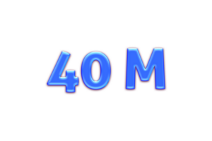 40 million les abonnés fête salutation nombre avec bleu brillant conception png