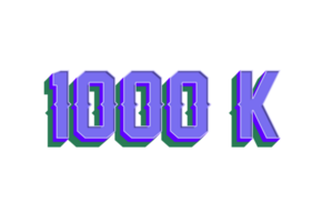 1000 k subscribers celebration greeting Number with vintage design png