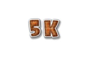 5 k subscribers celebration greeting Number with burger design png