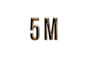 5 million subscribers celebration greeting Number with historical design png