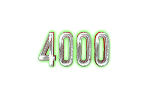 4000 iscritti celebrazione saluto numero con orrore design png