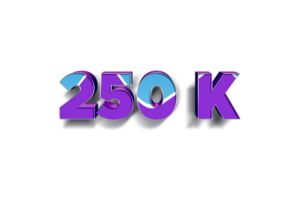 250 k abonnees viering groet aantal met blauw Purper ontwerp png