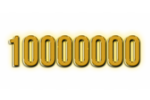 10000000 subscribers celebration greeting Number with golden design png