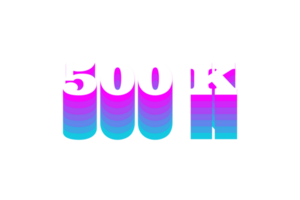 500 K iscritti celebrazione saluto numero con Multi colore design png