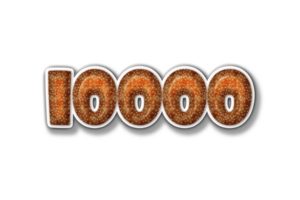 10000 subscribers celebration greeting Number with burger design png