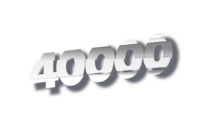 40000 subscribers celebration greeting Number with cutting design png