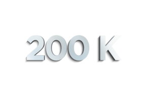 200 k subscribers celebration greeting Number with steel design png