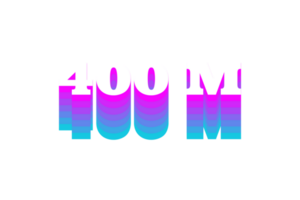 400 million subscribers celebration greeting Number with multi color design png