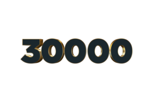 30000 subscribers celebration greeting Number with luxury design png