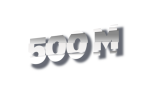 500 million subscribers celebration greeting Number with cutting design png